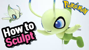 Sculpting Celebi Psychic Grass Mythical Pokemon In Clay Pokemon Mythical Pokemon Clay