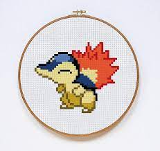 If you'd like to peruse the pokemon patterns available on deviantart, you can do so by visiting makibird stitching's page. Cyndaquil Digital Download Geek Cross Stitch Pattern Pokemon Pattern Pokemon Cross Stitch Patterns Pokemon Cross Stitch Pokemon Pattern