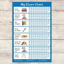 Monthly Chore Chart For Kids In Blue