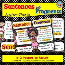 sentences sentence structure sentences and fragments anchor charts