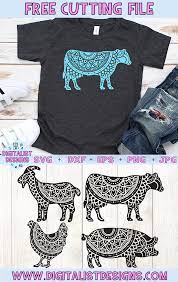 Download Free Mandala Farm Animals Svg Digitalistdesigns Cricut Animals Farm Animals Svg Animal Art Projects