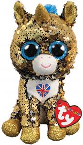 Ty Flippables Noble Unicorn With Union Jack Beanie Boo Daisy Daisy