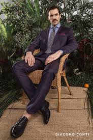 Fioletowy Garnitur W Kratke Giacomo Conti In 2020 Mens Fashion Style Fashion