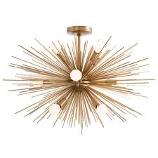 Brass Starburst Chandelier Dandelion Spell
