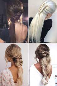 46 Unforgettable Wedding Hairstyles For Long Hair 2019 Stylish Pony Tail Hairstyle With Braid Hair Styles Long Hair Styles Wedding Hairstyles
