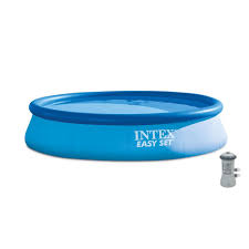 Intex 13 Ft X 32 In Easy Set Above Ground Swimming Pool Kit And 530 Gph Filter Pump 28141eh Wmt The Home Depot In 2020 Swimming Pool Kits Above Ground Swimming Pools Pool Kits