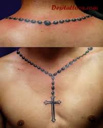 Rosary Tattoos On Cross Necklace Tattoo Necklace Tattoo Rosary Tattoo