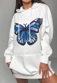 Great black and white clipart images large enough to color. White Butterfly Print Oversized Hoodie Dress Missguided