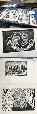 Printmaking is an artistic process based on the principle of transferring images from a matrix onto another the design is created on the matrix by working its flat surface with either tools or chemicals. Balzer Designs Printmaking Class Block Printing Drypoint