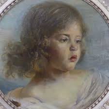 Dora Schuster-Woldan Original Gemälde Porträt Kinderbildnis Mädchen  Jugendstil