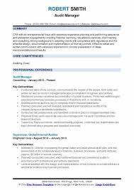 audit manager resume samples qwikresume