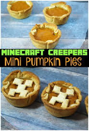 What would thanksgiving be without pumpkin pie? Minecraft Creeper Mini Pumpkin Pies The Tiptoe Fairy