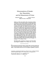 Pdf Misconceptions Of Gender Sex Masculinity And The Measurement Of Crime Jeff Cohen Academia Edu