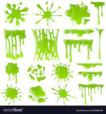Green Slime Goo Blob Splashes Toxic Dripping Mucus Slimy Splodge And Drops Liquid Borders Cartoon Isolated Vector Decorat Canvas Painting Diy Splash Slime
