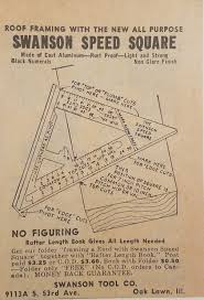 Early 1950 S Swanson Speed Square Advertisement Swanson Speed Square Speed Square Old Tools