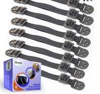 Furniture Straps - Anti Tip Strap for Baby Proofing & Child Safety - 8 Pack  of Adjustable Wall Straps and TV Straps - Fixings to Anchor Shelves & ...