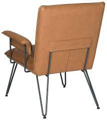 Substantial, durable padding and a sturdy hardwood frame makes for long lasting utilization. Safavieh Johannes 17 3 H Mid Century Modern Leather Arm Chair Walmart Com Walmart Com