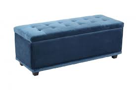 Image For Sitzbank Bhp Mobel B412694 16 Truhe Samt Blau Schlafzimmer Banke Bank Sitzen