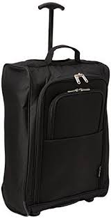 5 Cities Cabin Approved Multi Use Carry On Flight Bags Luggage Trolley Bag Backpacks 55cm Black Plain Luggage Uk Trolley Bags Luggage Trolley