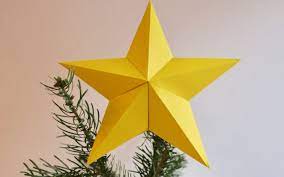 Weihnachtsdeko hologramm 3d stern pyramide tannenbaum. 3d Stern Fur Die Weihnachtsbaumspitze Falten Hans Natur Blog