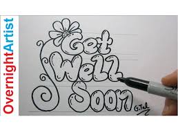 Diy Get Well Soon Card Easy Step By Step Black Marker Get Well Soon Get Well Cards Get Well