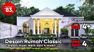 Jika dilihat dari depan maka rumah. Desain Rumah Mewah Classic 1 Lantai Di Lahan 60 X 25 Meter Youtube