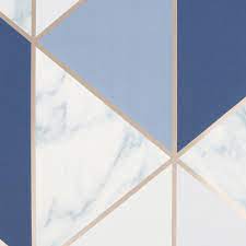 The great collection of navy geometric wallpaper for desktop, laptop and mobiles. Sublime Metallic Marble Geometric Paste The Paper Wallpaper Ebay