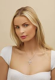 Barzel Rose Gold & White Gold Plated Created Opal Cross Chain with Pendant,  One Size, Brass, created fire opal : Amazon.co.uk: Fashion