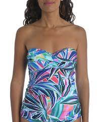 Miraclesuit Illusion Ursla Underwire Tankini Swimsuit Top Dillard S In 2021 Bandeau Tankini Tankini Swimsuit Top Tankini Top