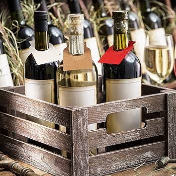 300 Pieces Wine Bottle Tags Reusable Wine Cellar Labels Hanging Double Sided Storage Racks Custom for Enthusiast, Red White Brown, 2.25 x 3.5 Inch : Amazon.co.uk: Home & Kitchen