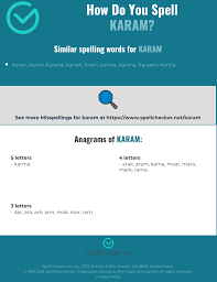Correct Spelling For Karam Infographic Spellchecker Net