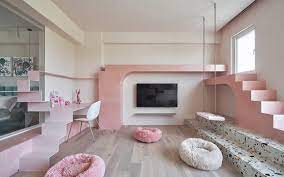 Living room decorating ideas grey and white kittens into cats. Pink Holiday Home By Kc Design Studio Features Dedicated Cat Room