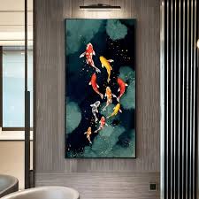 Feng shui bedroom art lovers home. Reliabli Art Koi Fish Feng Shui Carp Lotus Pond Pictures Canvas Painting Wall Art For Living Room Modern Hom Wall Art Canvas Painting Painting Canvas Painting
