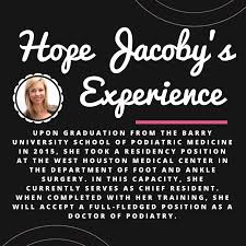 Upon Graduation From The Barry University School Of Podiatric Medicine In 2015 She Took A Residency Position At Barry University Medical Center Ankle Surgery