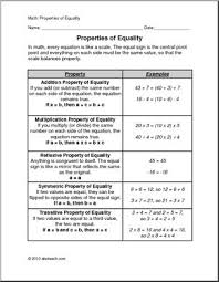 properties of equality elem upper elem math abcteach