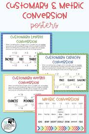Measurement Conversion Customary And Metric Posters Measurement Conversions Converting Metric Units Teaching Measurement