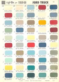 1968 Ford Color Chart Color Chart For 1959 1968 Ford