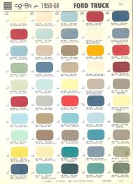 1968 ford color chart color chart for 1959 1968 ford