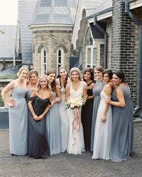Gray Bridal Party In Platinum Dessy Dresses From Whitetoronto Featured On Smpweddings Grayweddings Realwedd Bridesmaid Colors Bridesmaid Grey Bridesmaids