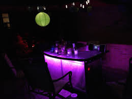 Led Table Lights I Put Cyron Led Lights Under My Patio Bar Table That Can Change To Any Color Fade Etc Lights Patio Bar Table Patio Bar