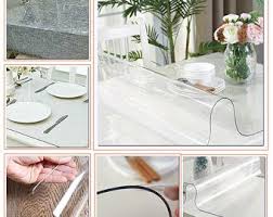 Sale 1 5mm Transparent Scrub Table Protector Round Square Or Rectangle Water Heat Resistant Placemat Premium Table Desk Protector In 2020 Table Cloth Vinyl Table Covers Waterproof Tablecloth
