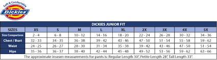49 Valid Dickies Junior Size Chart