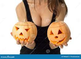 Woman with Big Boobs in Halloween Style Stock Image - Image of face, magic:  78966873