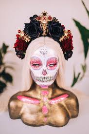 La Catrina Crown, Skull Headpiece, Day of the Dead Tiara, Flower Crown, Red  Black Roses, Sugar Skull Halo, Dia De Los Muertos, Halloween