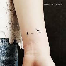Three Birds On A Wire Tattoo Minimalist Birds On A Wire Temporary Tattoo Set Of 3 In 2020 Bird Tattoos For Women Tiny Bird Tattoos Tattoo Set