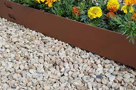 Corten metal lawn edging and metal garden edging is an inexpensive and easy landscaping idea. Metal Lawn Edging Steel Ld Corten 2 3m X 100mm X 1 75mm Landscape Depot