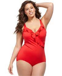 Inc International Concepts Plus Size Swimsuit Ruffle Front Solid One Piece Plus Size Swim Plus Sizes Ma Plus Size Swimsuits Plus Size Swimwear Plus Size