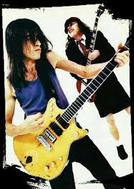 Malcolm Young On His Gretsch Guitar Little Brother Angus Young On His Gibson Sg Perfect Mix To Rock To Gretsch Angus Young Gretsch Malcolm Young