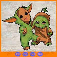 Download Baby Yoda And Groot Novelty Svg Svg Dxf Eps Png Instant Download Baby Yoda Art Star Wars Svg Baby Yoda Svg