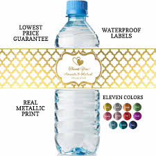 Use zazzle's design tool to add names, monograms or a personal message or quote. Water Bottle Labels Wedding Real Metallic Print Lowest Price Guarantee